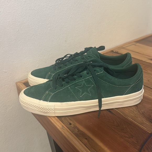 Mens Green Suede Converse One Star Pro - Picture 3 of 4